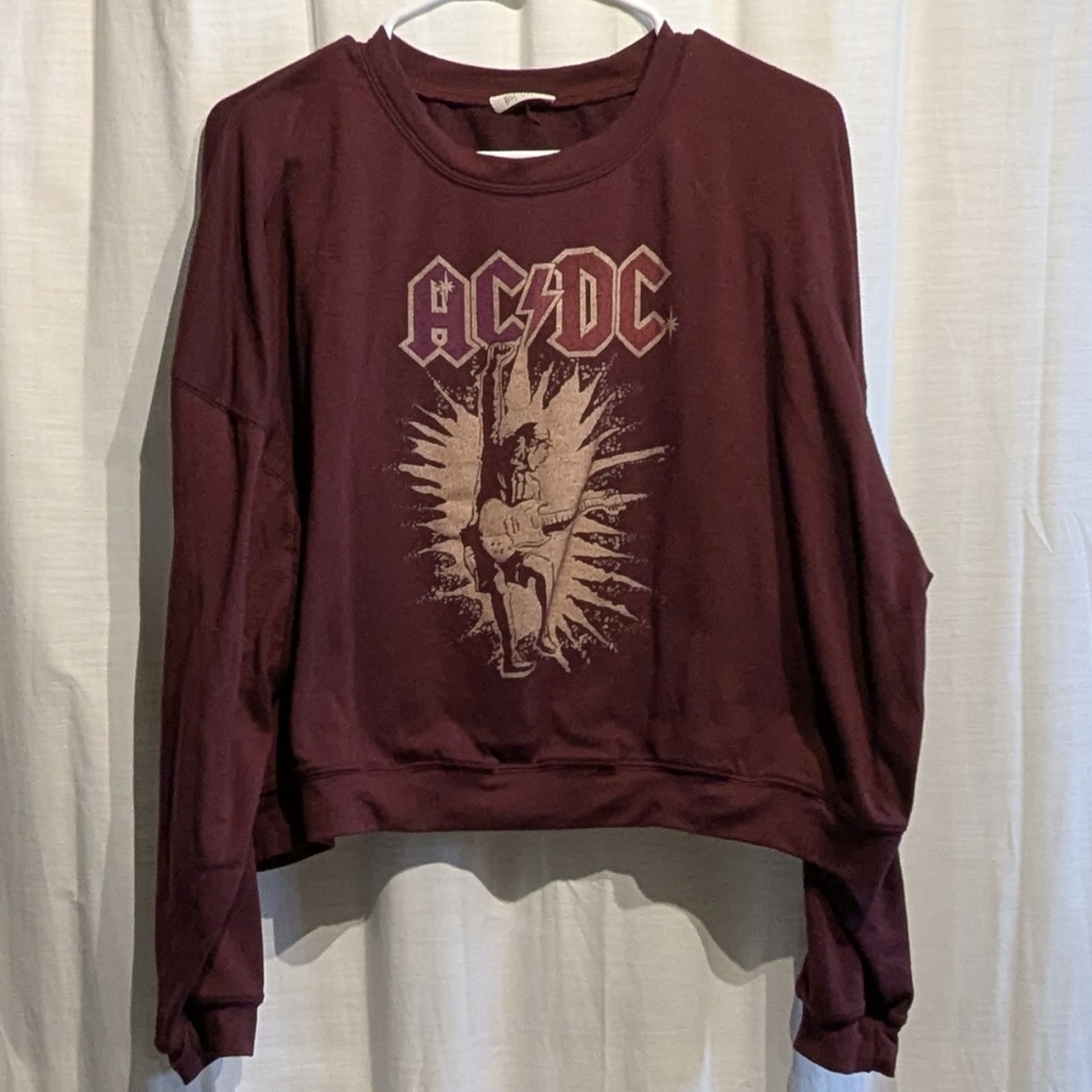 A AC/DC Cropped sweatshirt Size XLarge